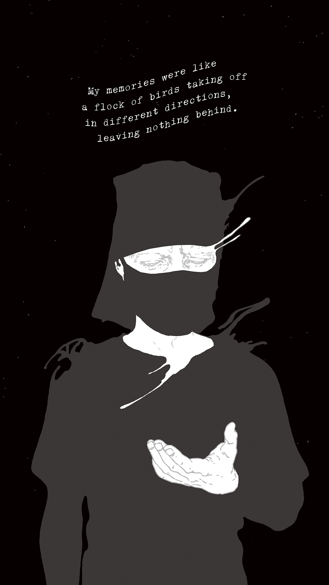 a page from FANA, original comic series, hand drawn illustration, ink on paper, 2d art, autobiography, FANA, rrfana, rr, Rita Rahimi, Ramin Rahimi,  کتاب مصور فنا ، ریتا رحیمی ، رامین رحیمی 
