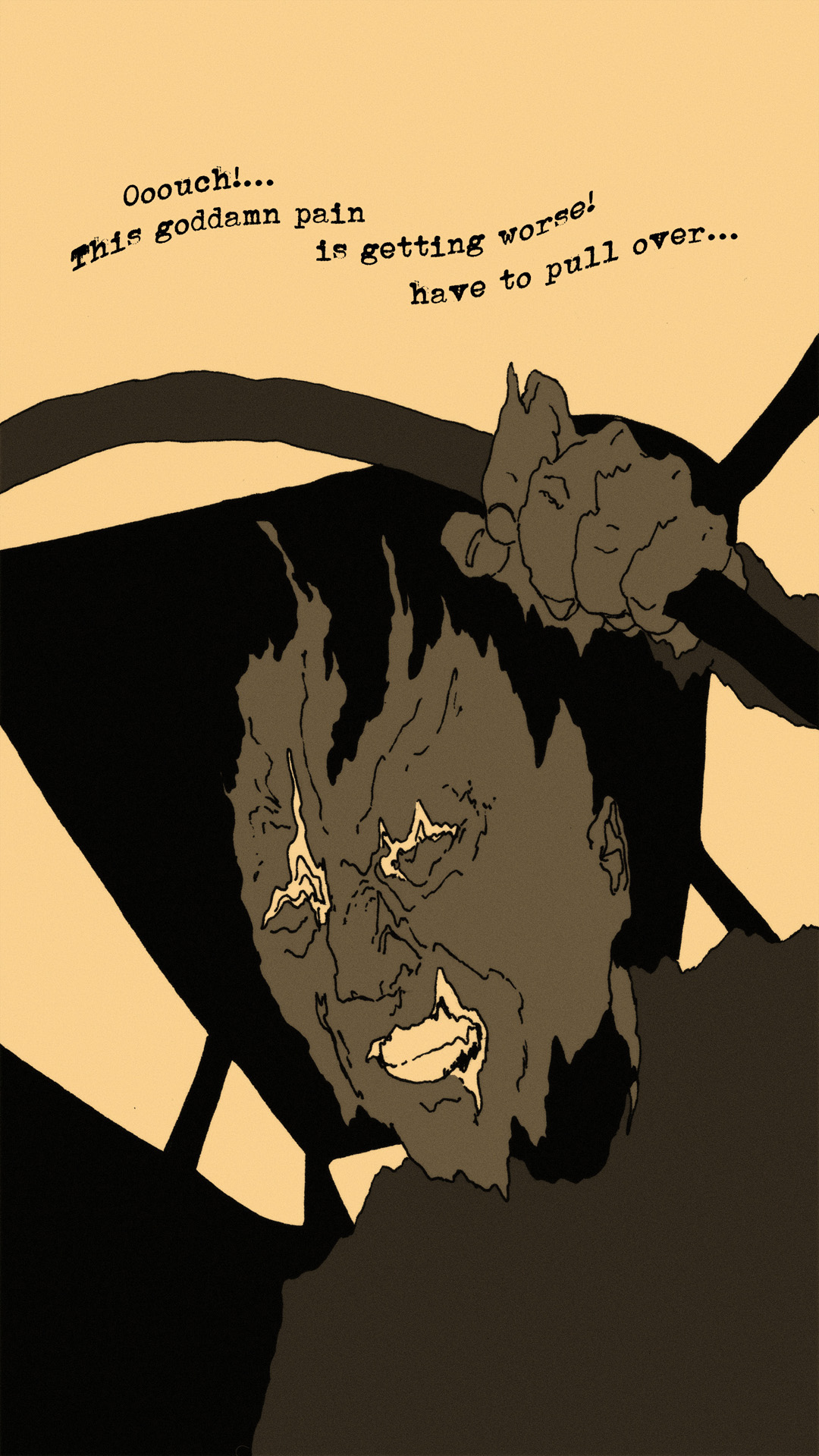 a page from FANA, original comic series, hand drawn illustration, ink on paper, 2d art, autobiography, FANA, rrfana, rr, Rita Rahimi, Ramin Rahimi,  کتاب مصور فنا ، ریتا رحیمی ، رامین رحیمی 
